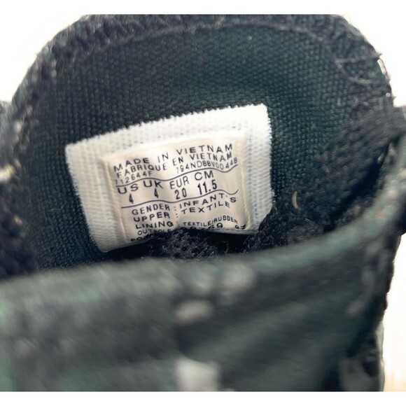 Toddler Boy's Converse All Star Black And Gray Skull High Top Shoes Size 4 - Picture 5 of 8